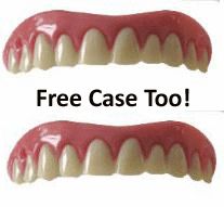  instant smile UPPER TEETH veneer secure cosmetic false teeth + CASE