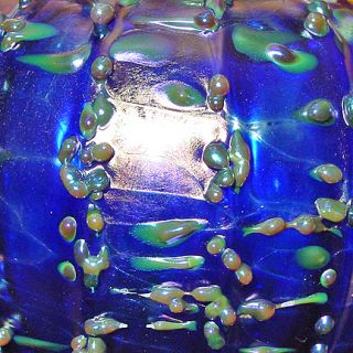 Opal Art Glass Hand Blown Cobalt Blue Cinderella Pumpkin