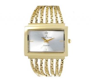 AK Anne Klein Goldtone Chain Bracelet Watch —