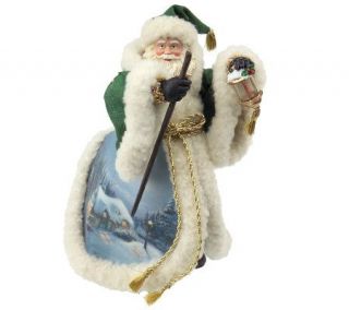 Thomas Kinkade Dawn of Christmas Day Resin Santa Figurine —