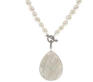 Honora Sterling Cultured Pearl Strand w/ Mother of Pearl Enhancer 
