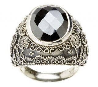 Artisan Crafted Sterling 12.00 cts Hematite Domed Ring —