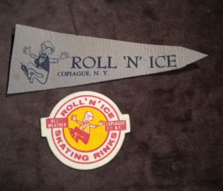  Roller Rink Skating Patch Skate NY Copiague Pennant Iceskate