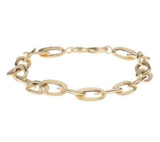EternaGold 6 3/4 Textured Oval Link Bracelet 14K Gold, 3.4g