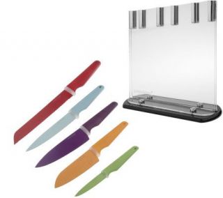 Prepology 6 pc. Nonstick Color Coated Knife Set with Acrylic Block