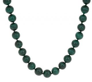 Artisan Crafted Sterling 12mm Malachite Bead 20 Necklace —