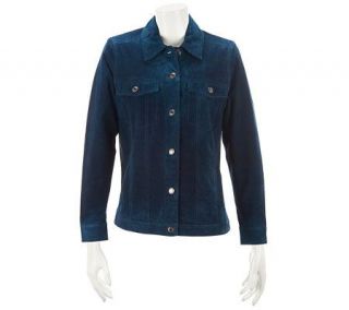 Denim & Co. Washable Suede Jean Style Jacket —