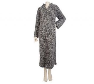 Carole Hochman Leopard Luxe Microfleece Zip Front Robe —