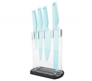 Prepology 4 pc. Nonstick Color Coated Knife Set with Acrylic Block