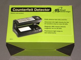 Royal Sovereign Counterfeit Bill ID Detector Ultraviolet Magnetic Ink