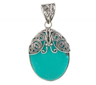 Artisan Crafted Sterling Limited Edition Oval Turquoise Butterfly 