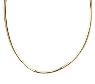 Veronese 18K Clad 16 Polished 5mm Omega Necklace —