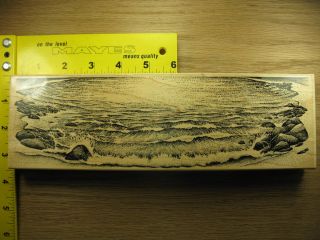 STAMPSCAPES SEASIDE COVE OCEAN SCENERY HUGE Rubber Stamp #D50