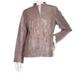 Bradley by Bradley Bayou Crinkle Leather Jacket with Lace up Detail 