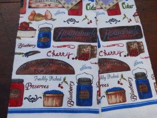 Homemade Preserves Country Style Kitchen Towels New w Tags Kay Dee