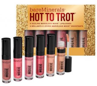 bareMinerals Marvelous Moxie Mini Lipgloss 6 pc Collection Hot to Trot 
