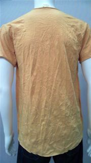 Cope Mens Comfort Basic T Shirt SZ S Mustard Short Sleeve Solid Sale