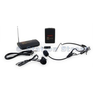  383 VHF Wireless Headset Microphone System with Bonus Lavalier Mic NEW