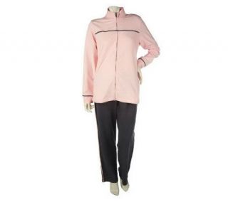Sport Savvy French Terry Jacket and Pants Set with Contrast Trim