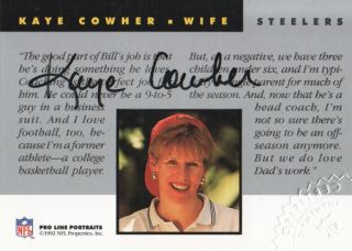  Portraits Wives Autograph Kaye Cowher Auto Pittsburgh Steelers
