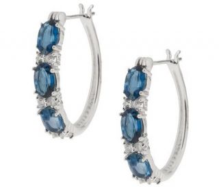 75 ct tw London Blue Topaz & White Topaz Sterling Earrings — 