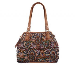 Tignanello Tapestry Canvas Tote Bag w/ZipperDetails   A216763