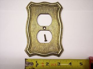 Antique Vintage Solid Brass Electrical Outlet Plate Cover Made in 1968
