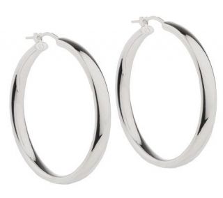 UltraFine Silver 1 1/2 Polished Wedding Band Hoop Earrings —