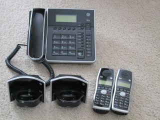  Corded and 2 Cordless Phones with 2 Bases and Answering Machine