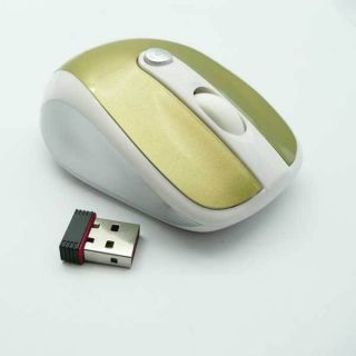 New Optical Wireless Cordless Mouse for PC Laptop Gold