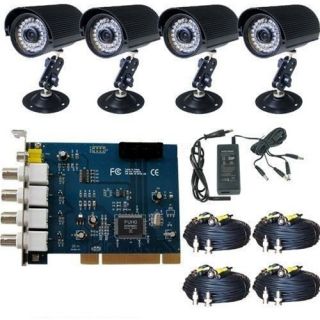 Video Security System for Computer CCTV 4 4 Cameras DVR Card and