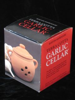 Terra Cotta Unglazed Garlic Cellar Storage Keeper Clay Pot Jar Kitchen