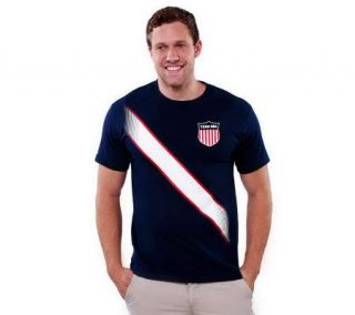 As Is Team USA Mens Diagonal Stripe Short Sleeve T Shirt   A234565