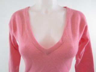 you are bidding on a cristi conaway pink cashmere v neck sweater top