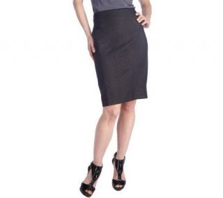 George Simonton Elegant Denim Slim Skirt with Seaming Detail