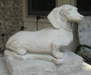 Life Size Concrete Dachshund Statue or Use as A Monument