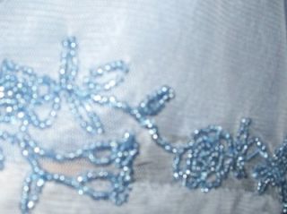 April Cornell SZ Lage L 12/ 14 Crusie Wear Blue Embroidered beaded