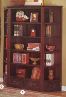 Louis Philipe Corner Bookcase Book Case Shelf Wood New