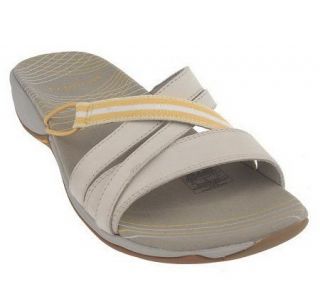 Merrell Leather & Elastic Multi Strap Slide Sandals —