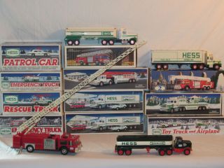 HESS TOY TRUCK FIRE POLICE BANKS TANKER SUNOCO COLLECTION 16 Pcs 1980s