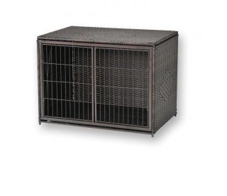 Side Opening Dog Crate Durable Wicker House Pen Kennel 4 Sizes Mr