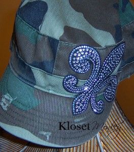  Fleur de Lis Camouflage Cadet Cabbie Newsboy Cap Hat Adjustable