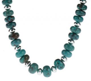 Sterling Graduated Turquoise Bead Necklace —