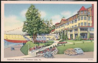 Conneaut Lake PA Oakland Beach Hotel Vintage Postcard
