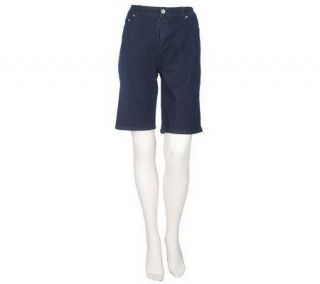 Denim & Co. Modern Waist Denim Shorts with Stitched Pocket Design 