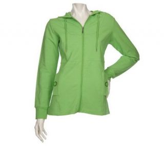 Sport Savvy Stretch French Terry Hooded Jacket with Back Tab