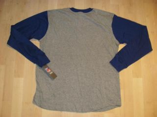  Sleeve Knit Cotton Shirt with 2 Button Collar. Gray with blue sleeves