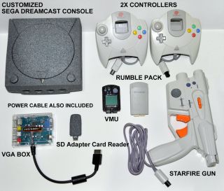 Sega Dreamcast Sandstone Console (NTSC) + Controllers, SD Adaptor, VGA