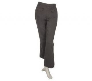 Denim & Co. Modern Waist Rain Wash Petite Stretch FlatFront Jeans 