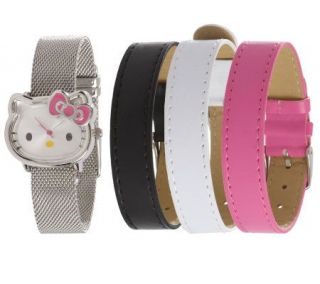 Hello Kitty Interchangeable Watch with 4 Straps —